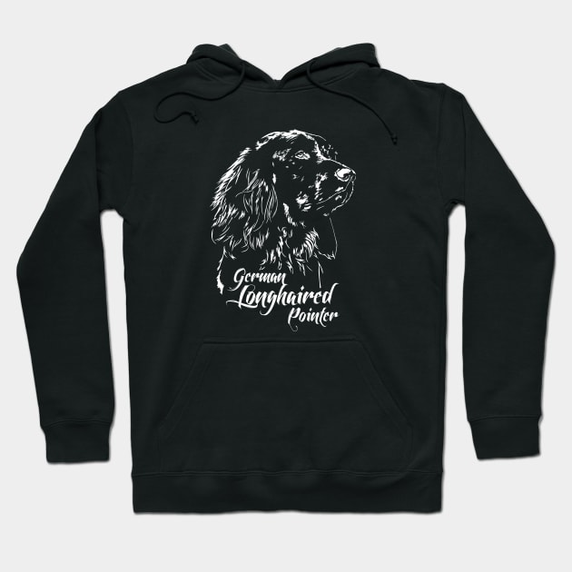 Funny Proud German Longhaired Pointer dog portrait Hoodie by wilsigns